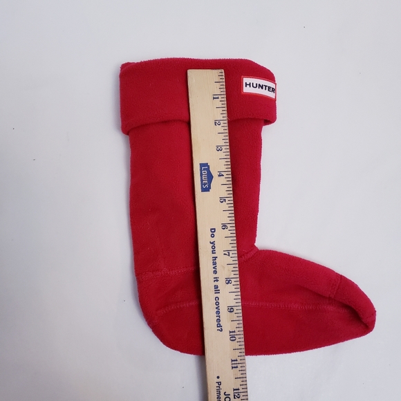 Hunter Boots Youth Red Fleece Boot Socks, Size L - Picture 2 of 6